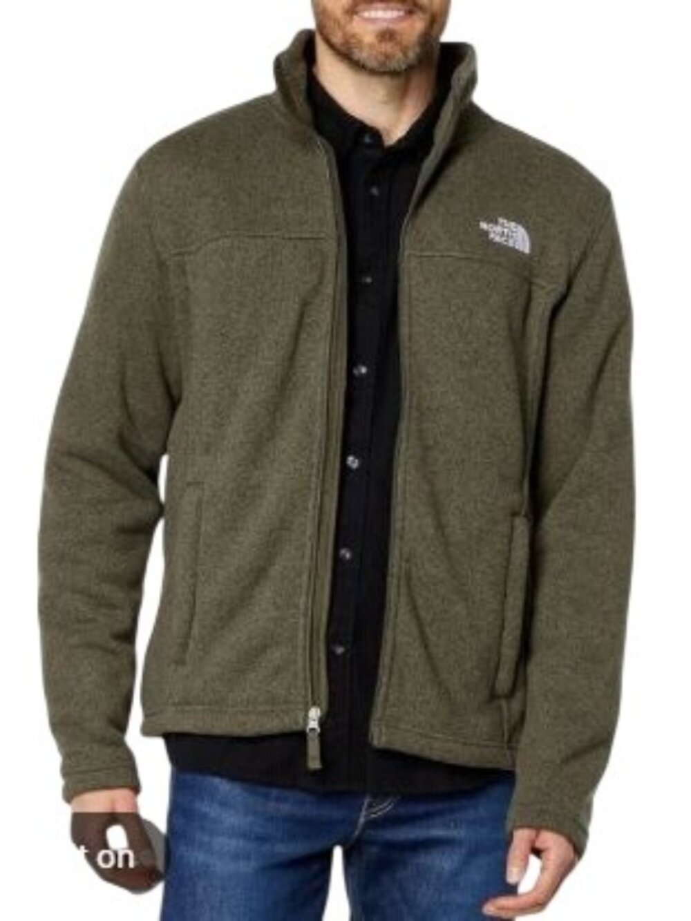 North Face Tsillan Full Zip Size Medium Jacket New Taupe Green Heather EUC